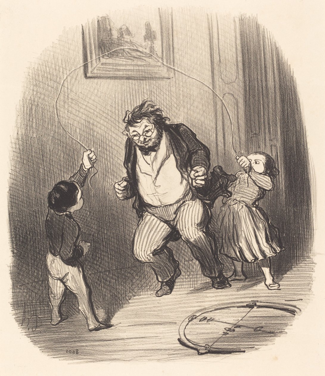 Hadi baba... daha... otuz iki tur!... by Honoré Daumier