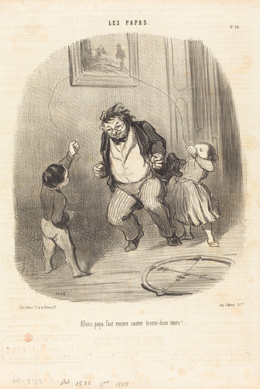 Hadi baba... daha... otuz iki tur!... by Honoré Daumier