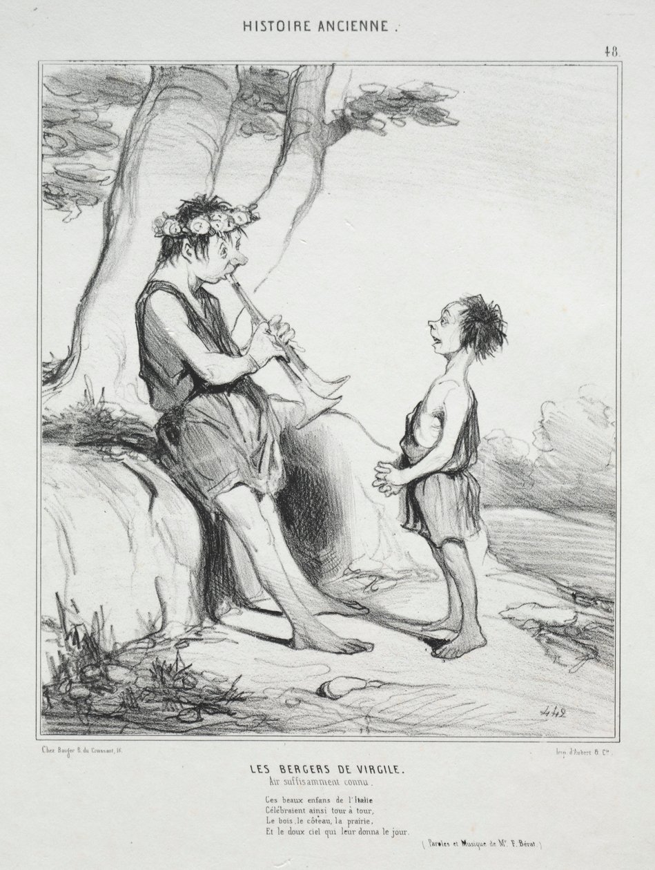Antik Tarih, levha 48: Virgil'in Çobanları, 31 Aralık 1842. by Honoré Daumier
