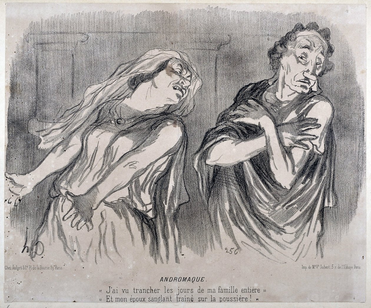 Honore Daumier (1808-1879) tarafından “Le Charivari” “”de Andromakik Gravür. Palais Longchamp, Marsilya Güzel Sanatlar Müzesi. by Honoré Daumier