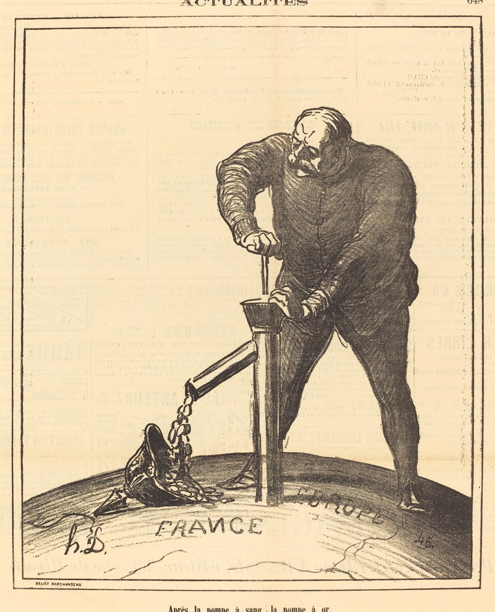 Kan pompasından sonra altın pompası by Honoré Daumier