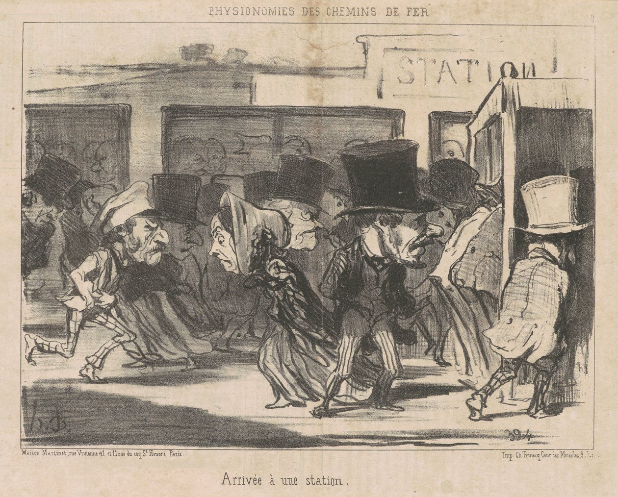 Bir istasyona varış by Honoré Daumier