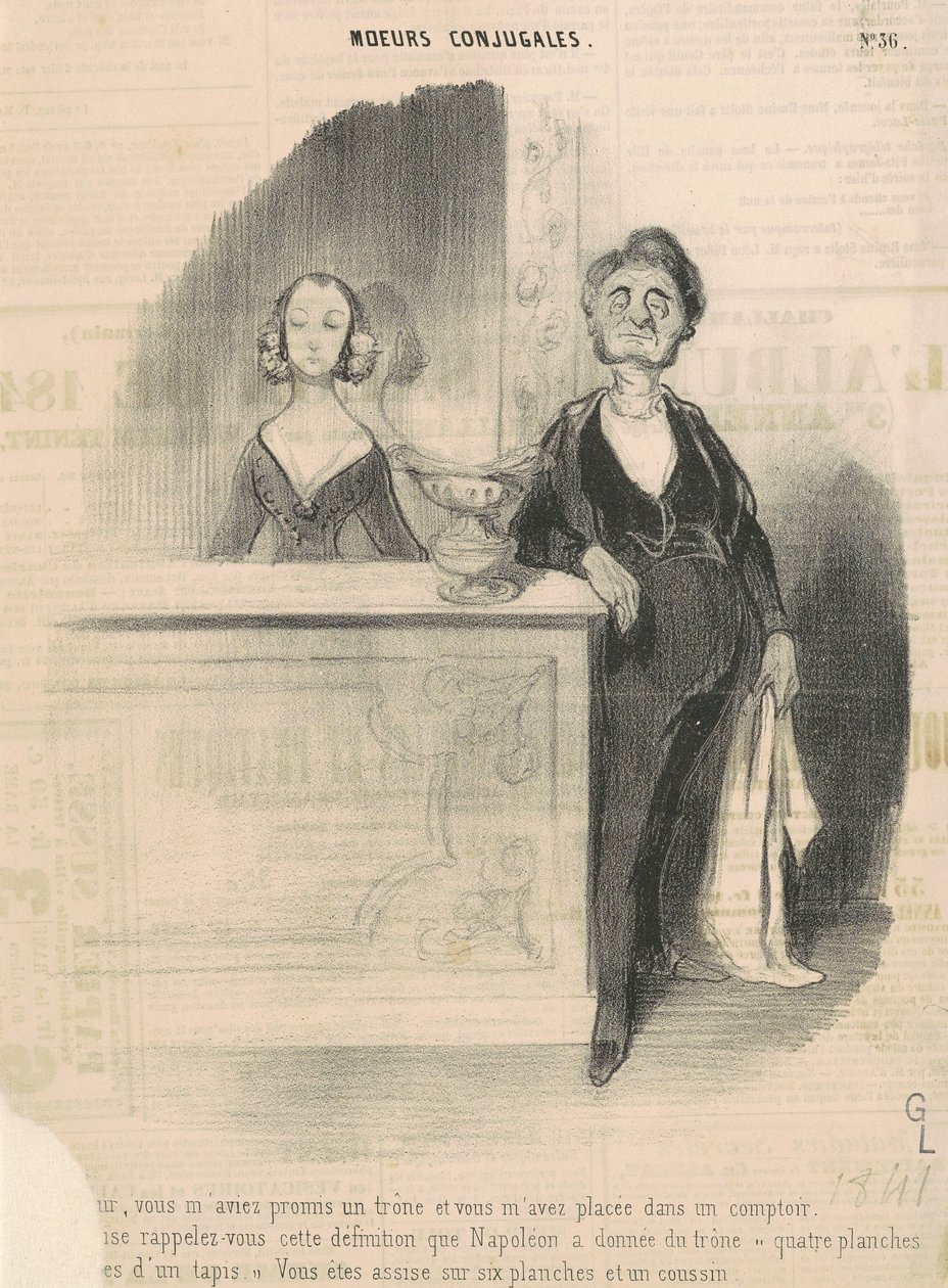 Arthur, bana bir taht sözü verdin... by Honoré Daumier