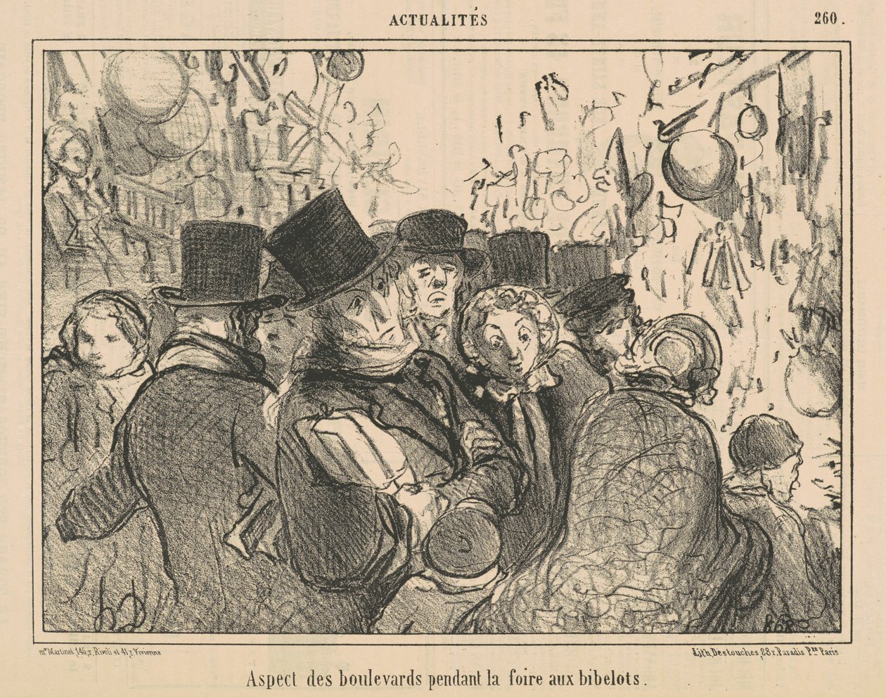 Curio fuarı sırasında bulvarların görünümü by Honoré Daumier