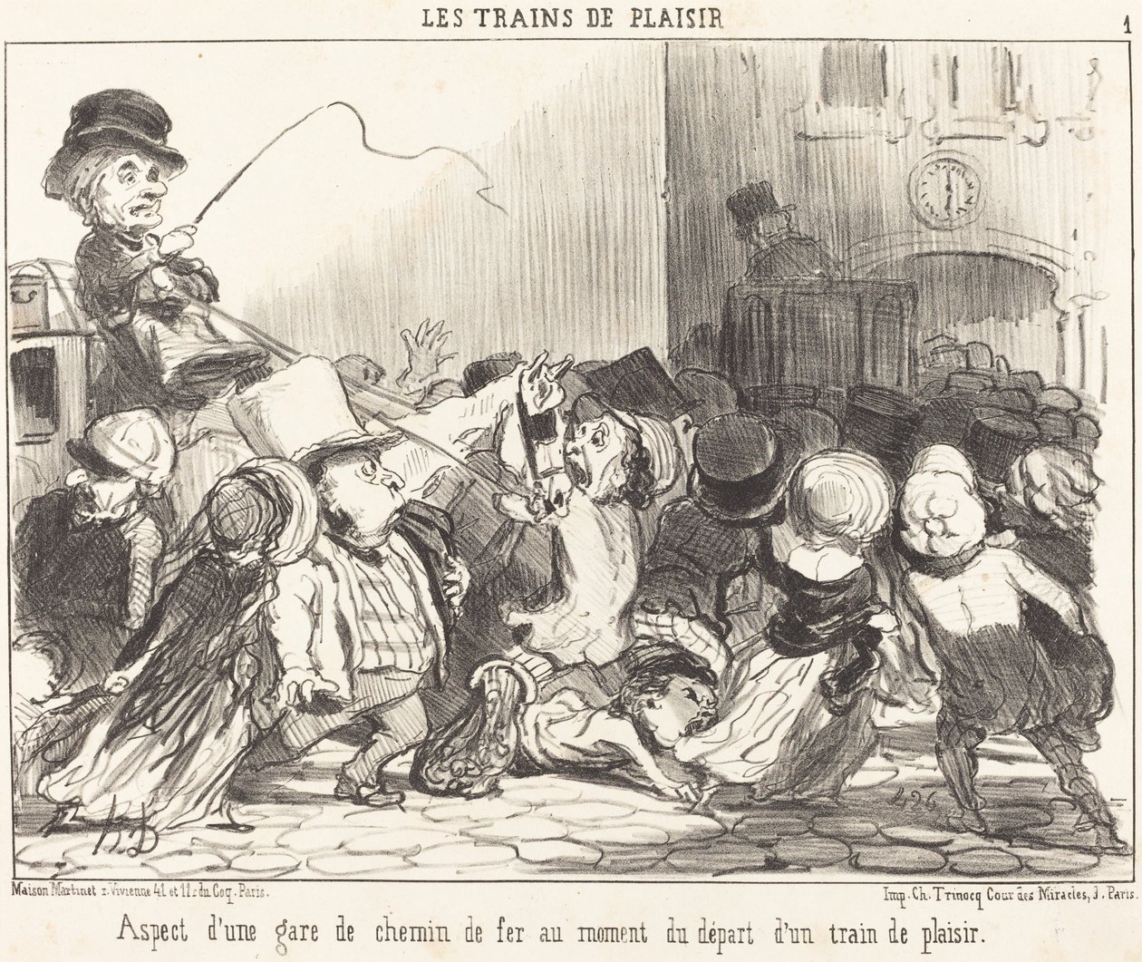 Bir tren istasyonunun görünüşü... by Honoré Daumier