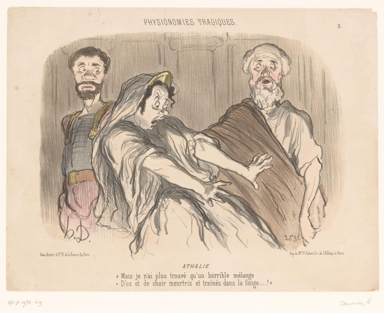 Atalja korkunç bir vizyon görür Athalie (nesne üzerine başlık) Trajik yüzler (dizi başlığı) Physionomies tragiques (nesne üzerine dizi başlığı) by Honoré Daumier