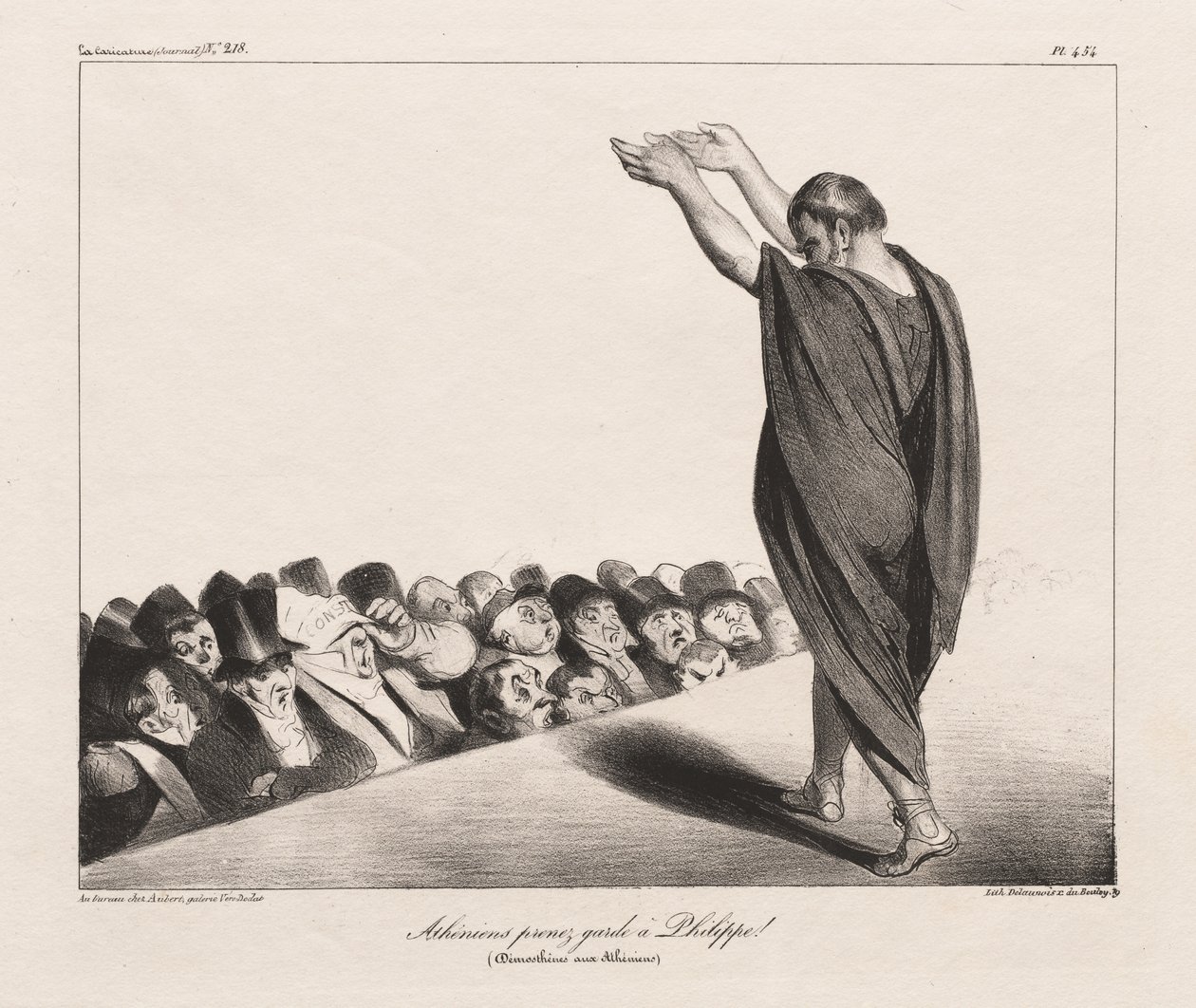 Atinalılar Phillip'e Dikkat! (Demosthenes Atinalılara) by Honoré Daumier