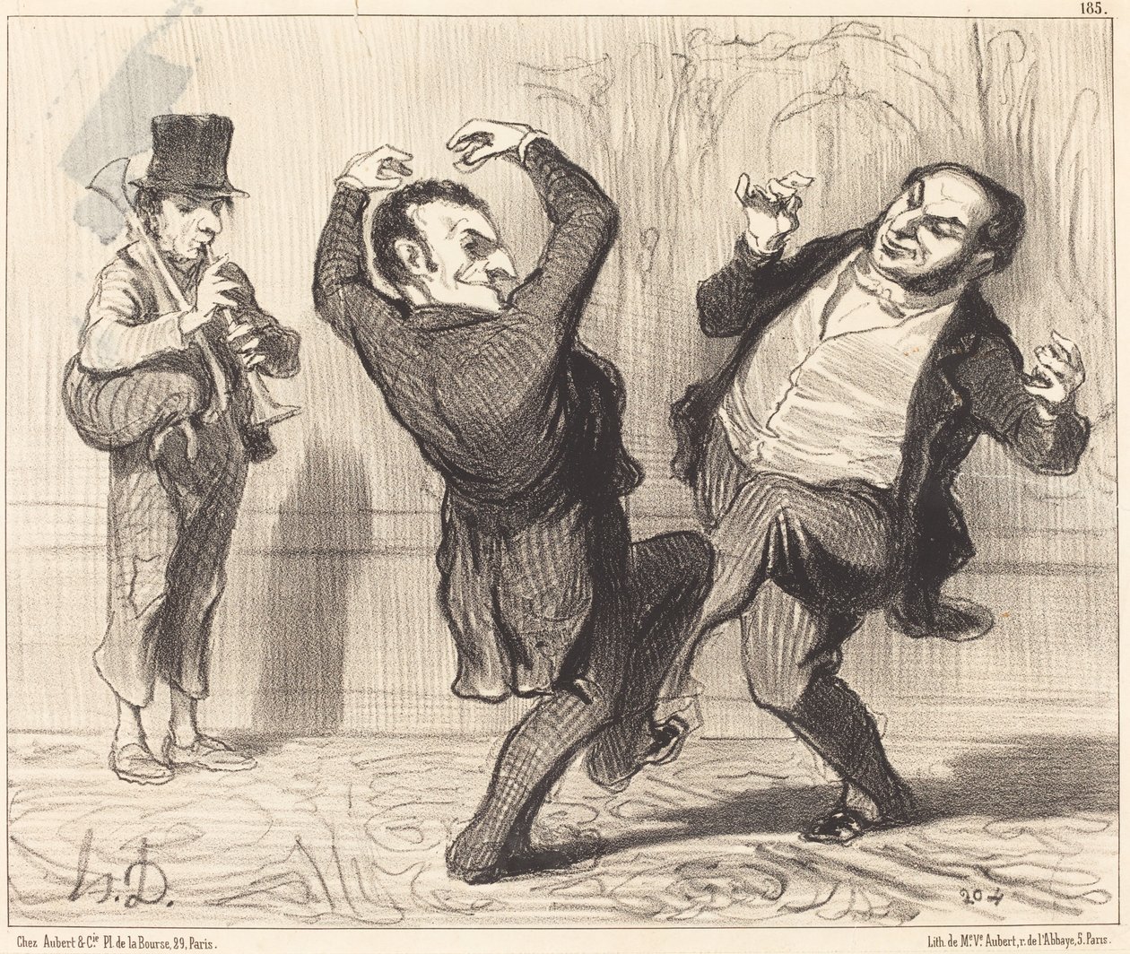 Seine kıyılarına büyüklükleriyle bağlılar... by Honoré Daumier