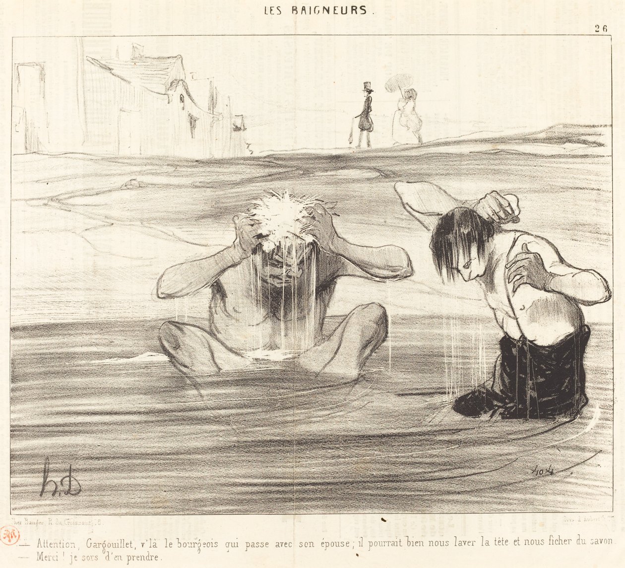Dikkat et Gargouillet, gelip geçen burjuva... by Honoré Daumier