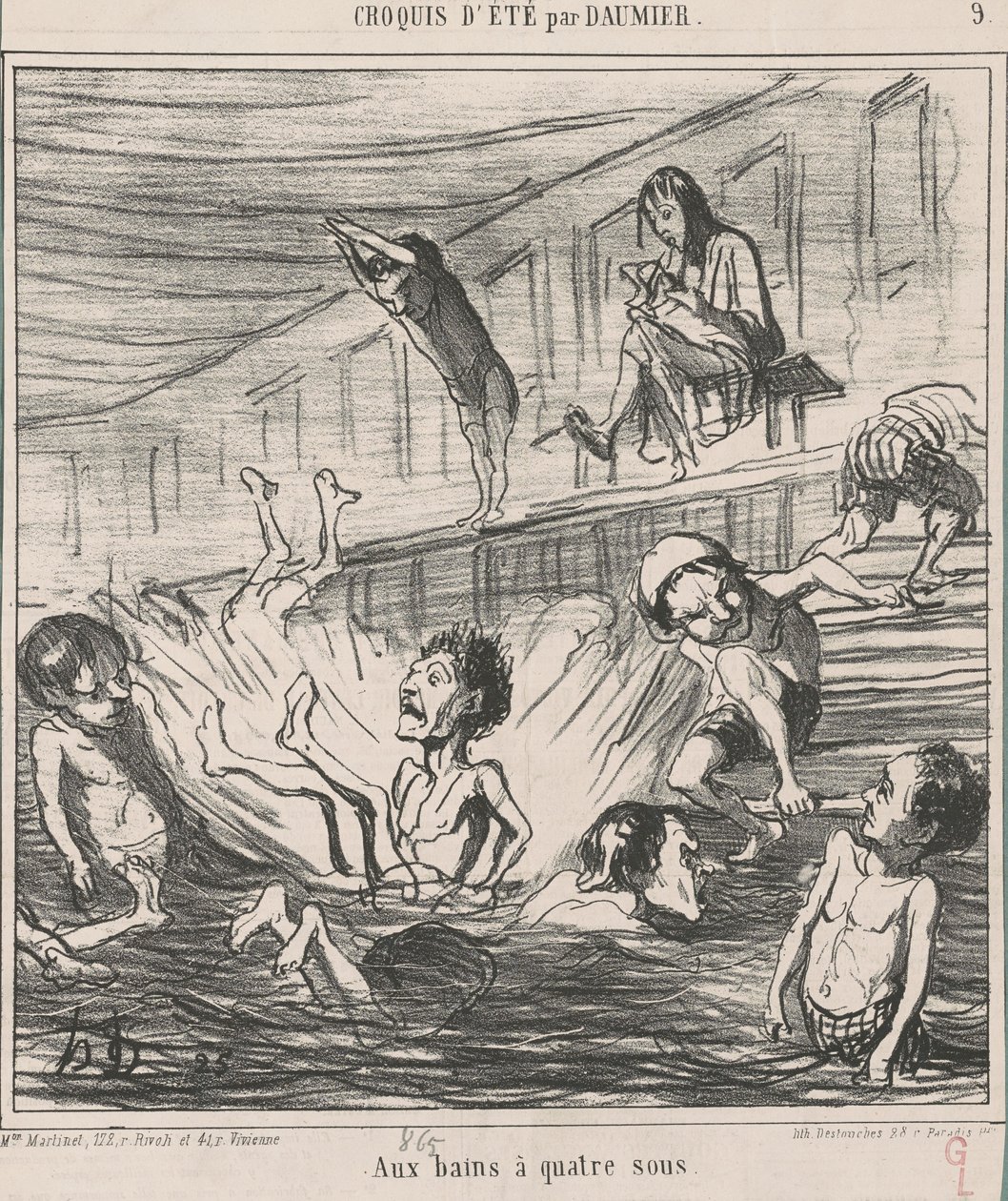 Dört kuruşluk banyolarda by Honoré Daumier