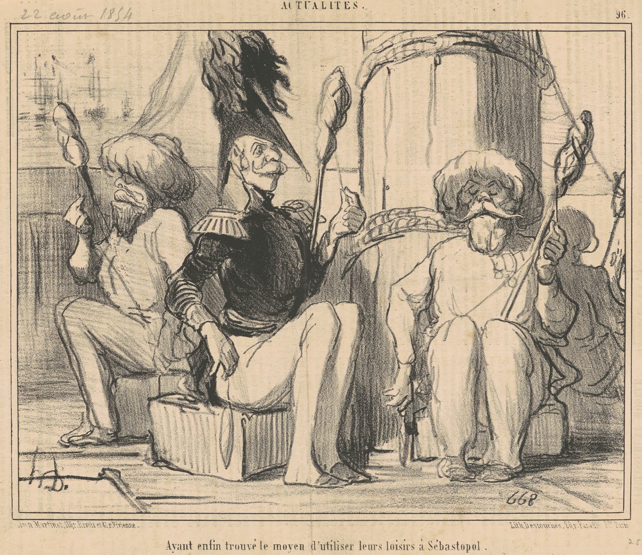 Sonunda boş zamanlarını kullanmanın bir yolunu bulmuşlar! by Honoré Daumier