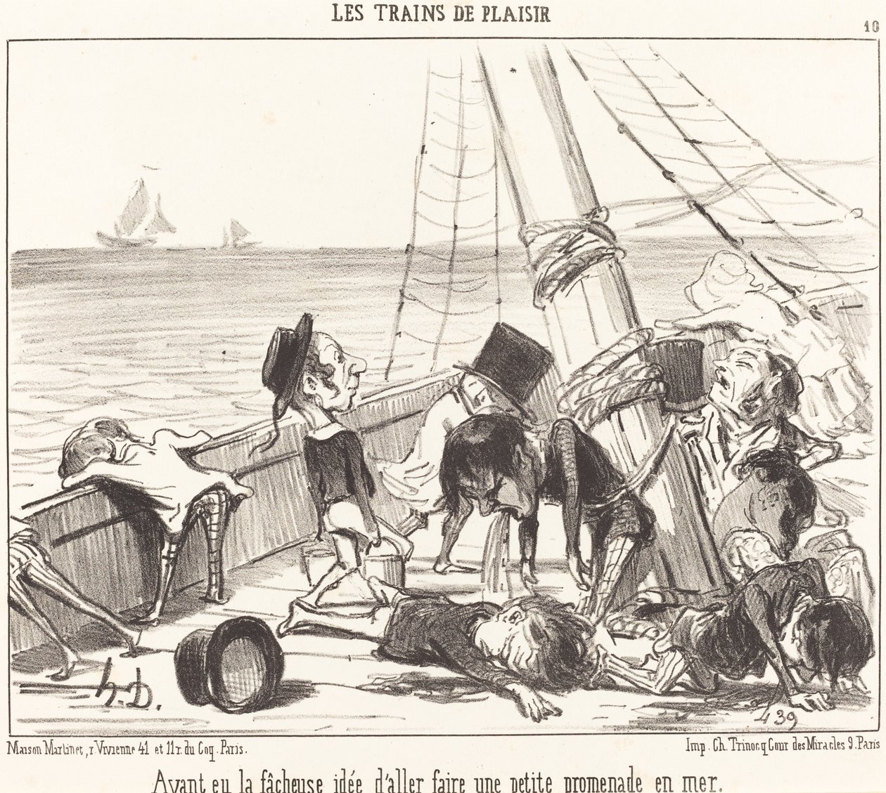 Denize gitmek gibi talihsiz bir fikre sahip olmak... by Honoré Daumier
