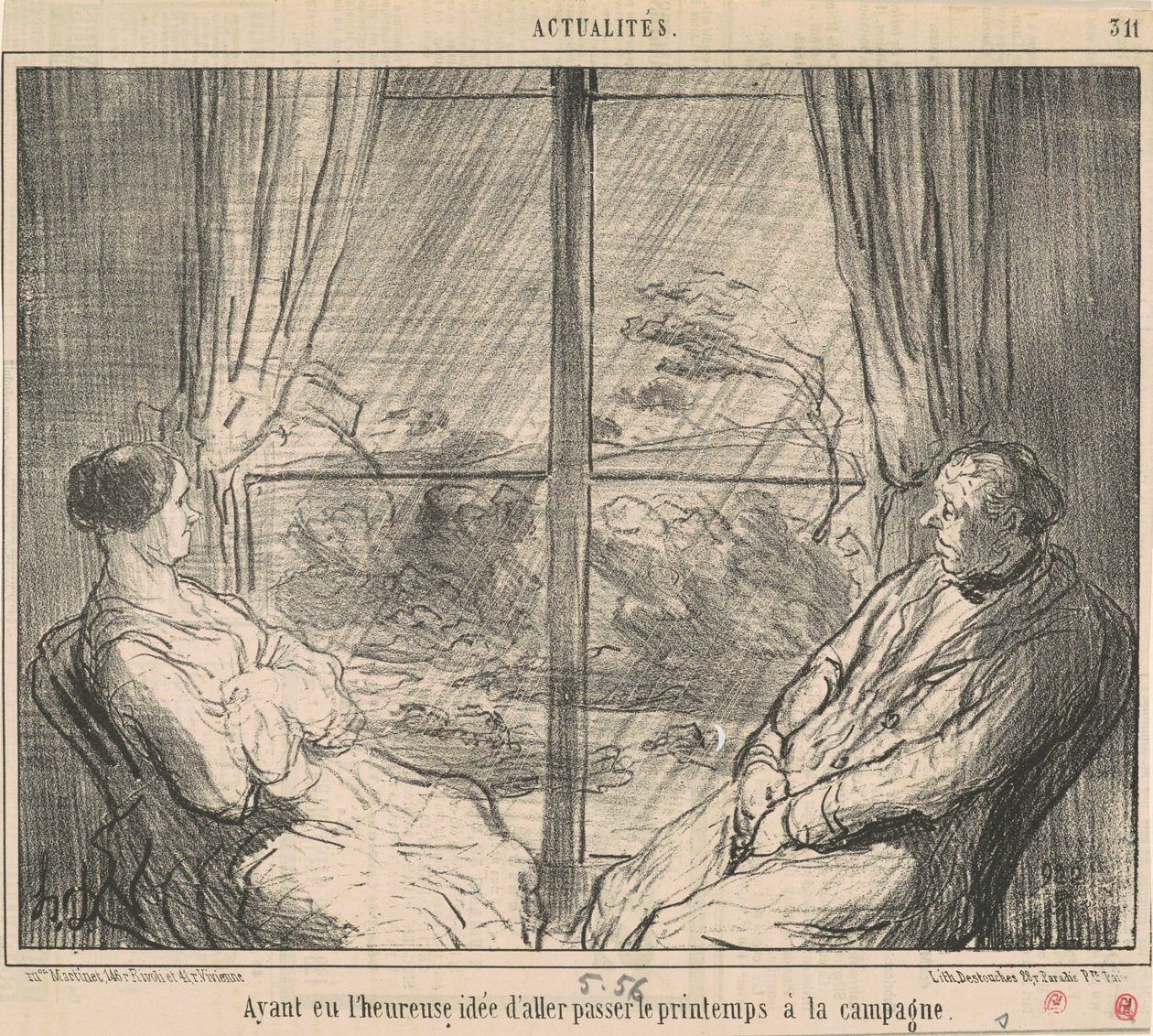 Gitme fikrine sahip olmak... by Honoré Daumier