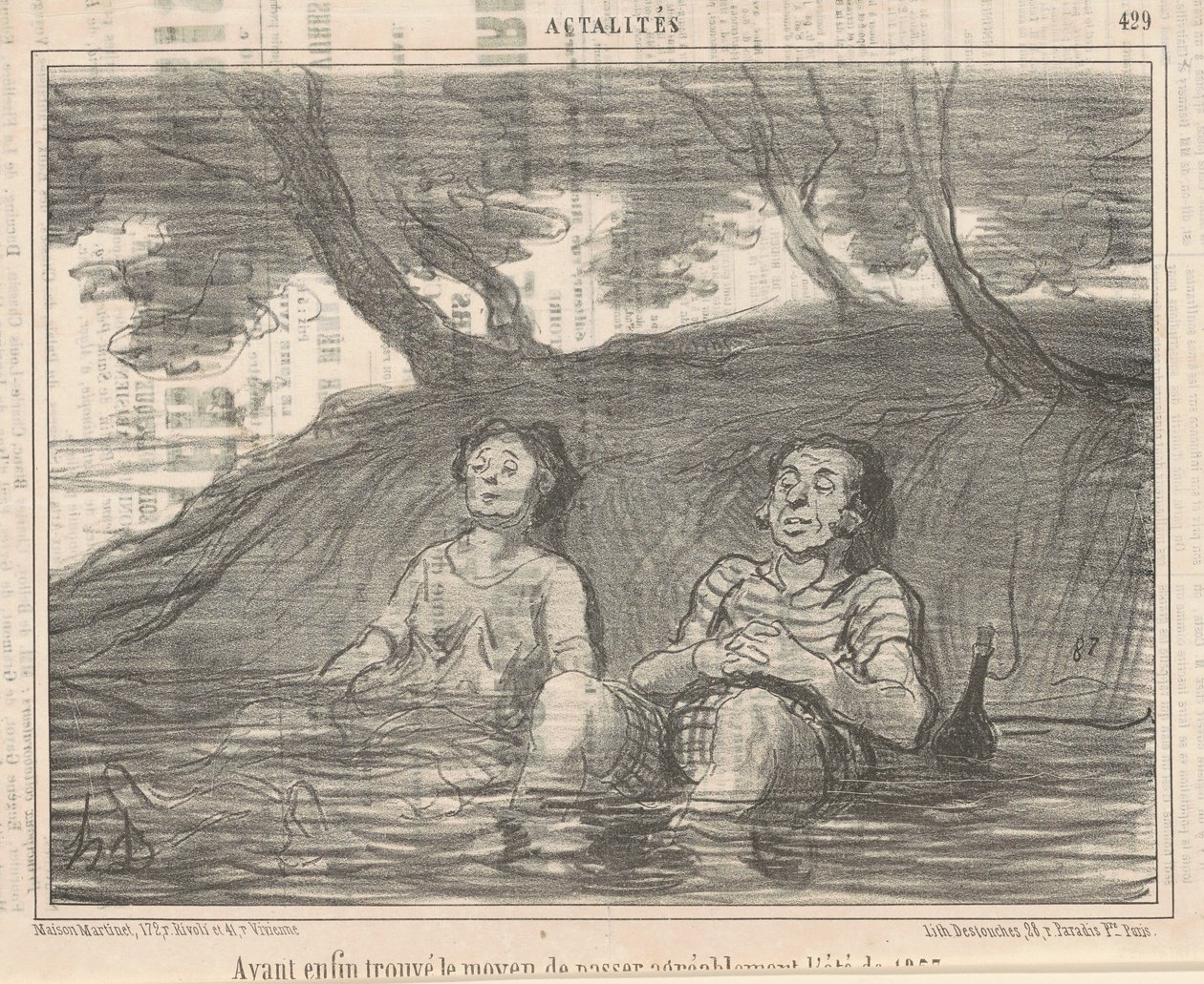 ... yazı hoş geçirmenin bir yolunu bulmuş olmak by Honoré Daumier