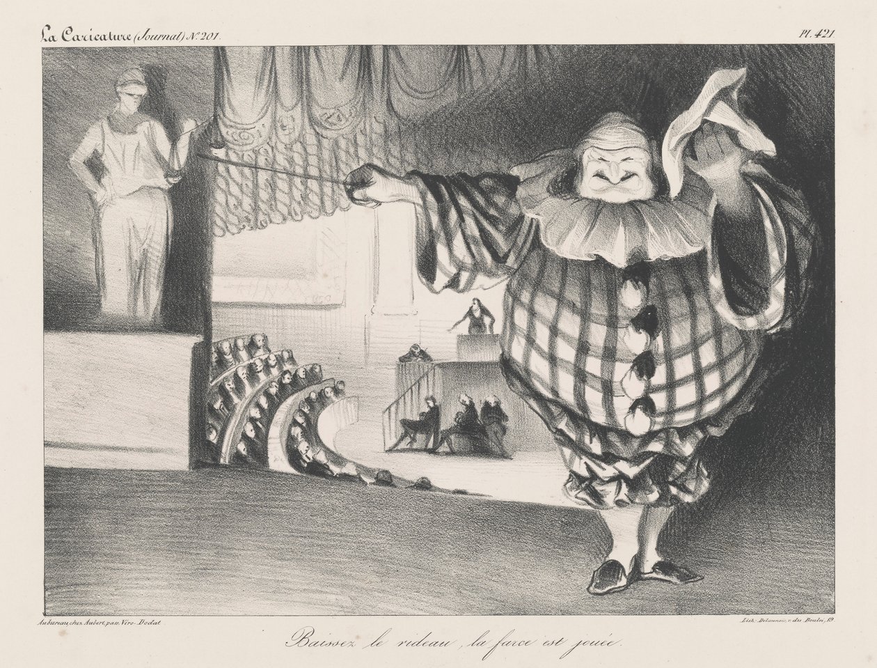 Perdeyi İndirin, Fars Sona Erdi by Honoré Daumier
