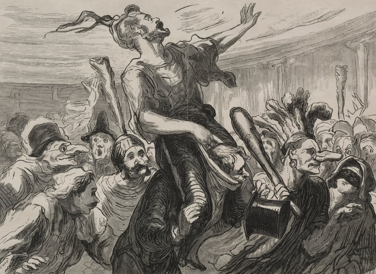 Opera Balosu: Yaşasın alevler. by Honoré Daumier