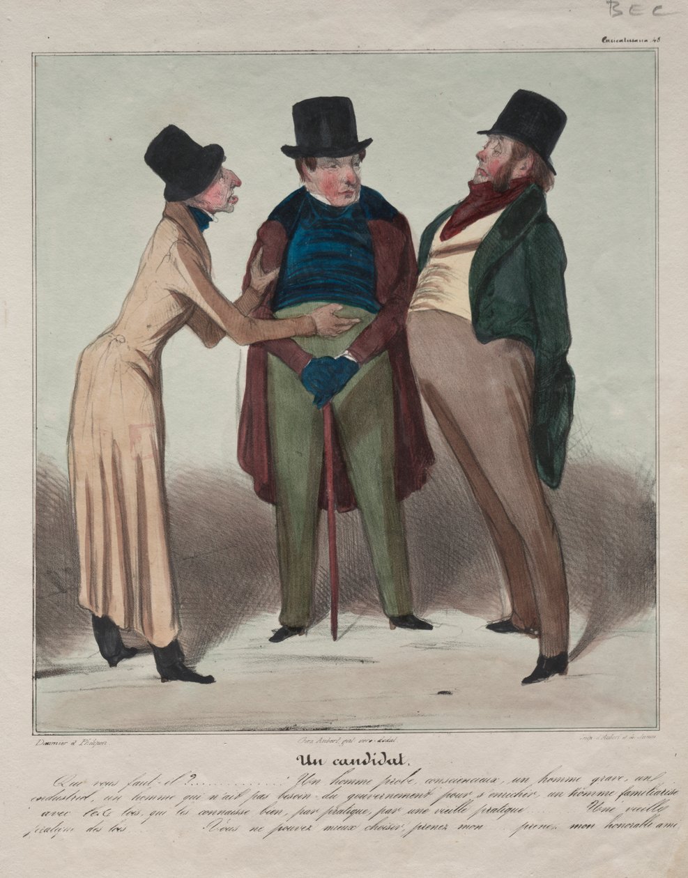 Caricaturana (Levha 48): Bir Aday by Honoré Daumier
