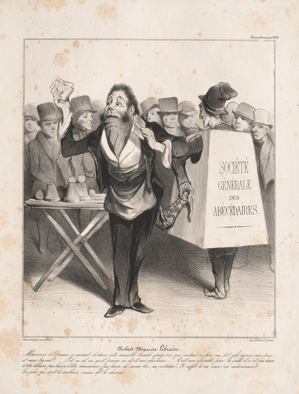 Caricaturana: Pl. 14, Robert Macaire Bookseller Caricaturana: Pl. 14, Robert Macaire Bookseller, 183 by Honoré Daumier
