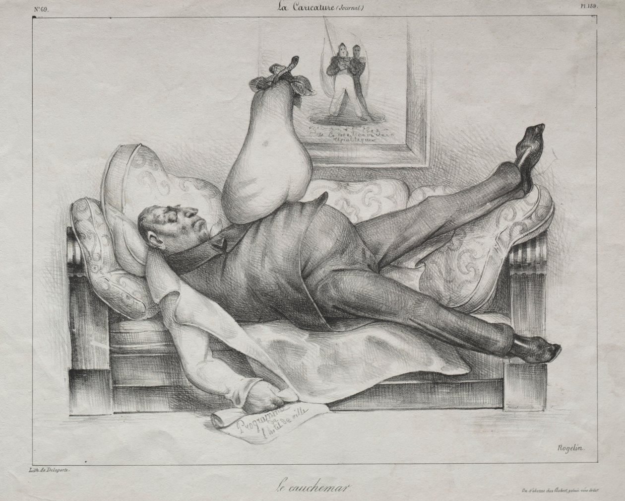 Karikatür, levha 139: Kabus, 1832. by Honoré Daumier