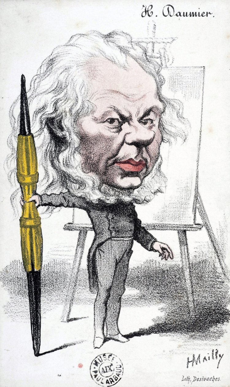 Honore Daumier (1808-1879), Fransız oymacı, ressam ve heykeltıraş tarafından karikatür. Hyppolite Mailly