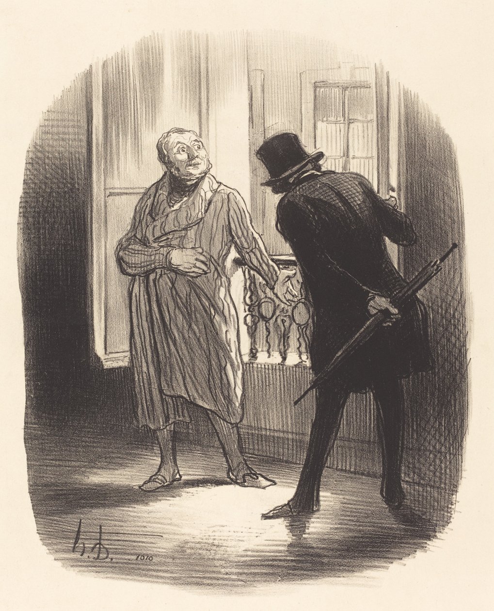 Bu konaklama yeri, Place Royale için biraz pahalı... by Honoré Daumier