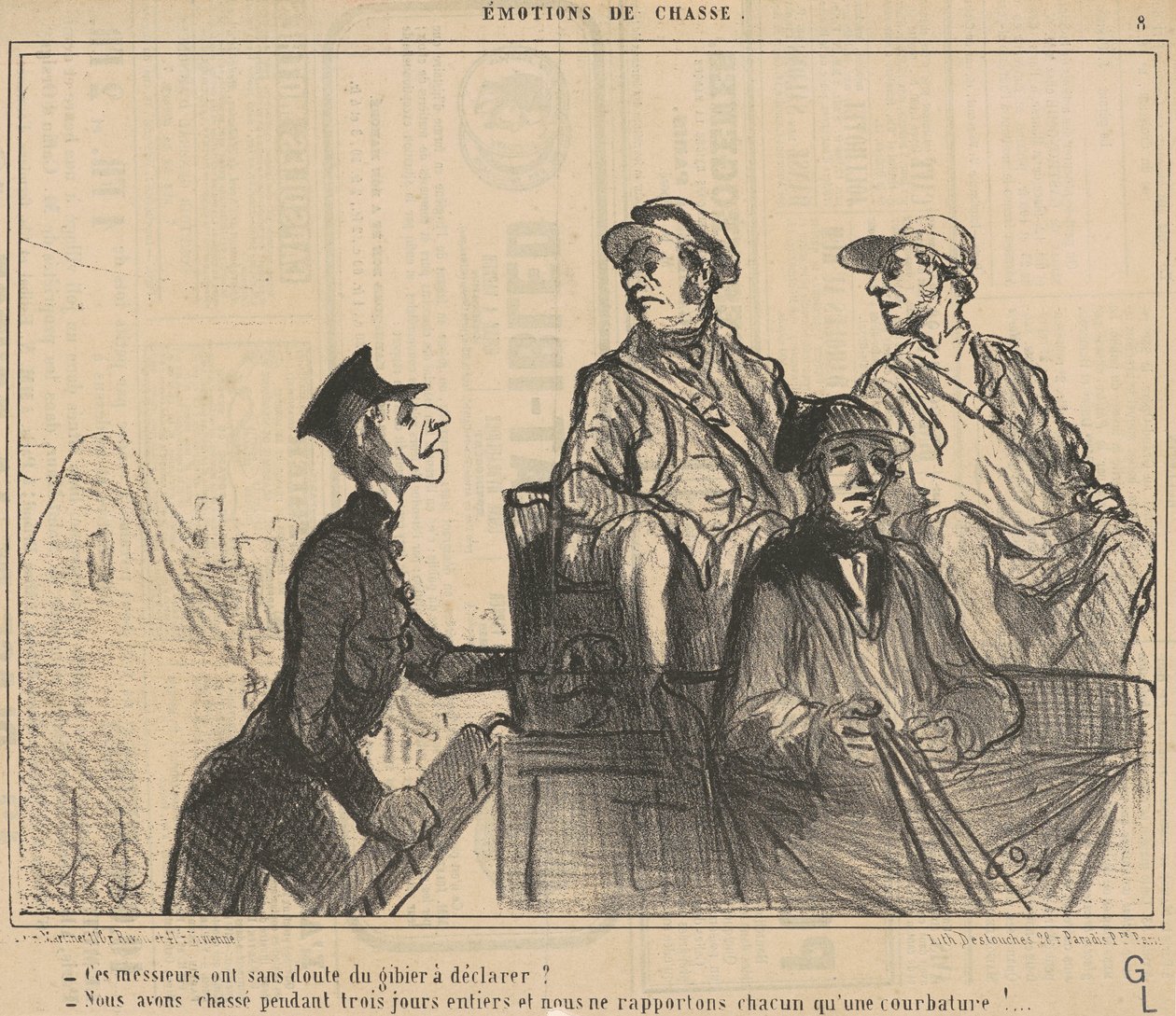 Bu beylerin... ilan edecekleri bir oyunu var mı? ... by Honoré Daumier
