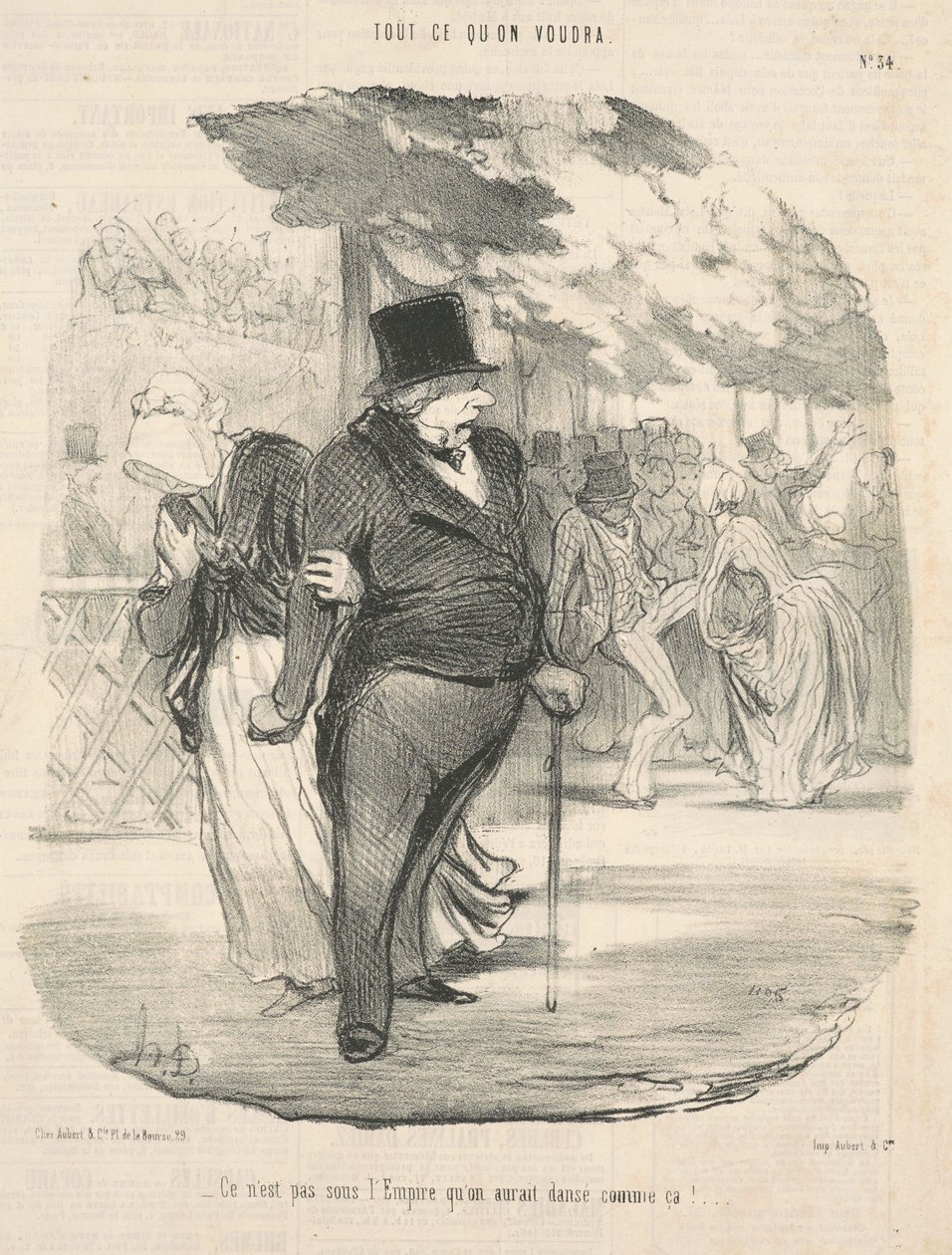 İmparatorluğun altında böyle dans edemezdik! ... by Honoré Daumier