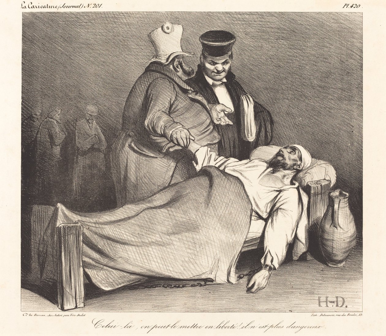 Bu, onu serbest bırakabiliriz! (Bunu serbest bırakabiliriz! O artık tehlikeli değil!) by Honoré Daumier