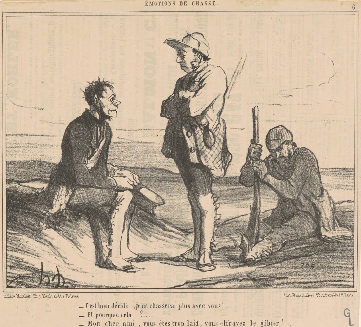 Karar verildi... Artık seninle avlanmayacağım! ... by Honoré Daumier