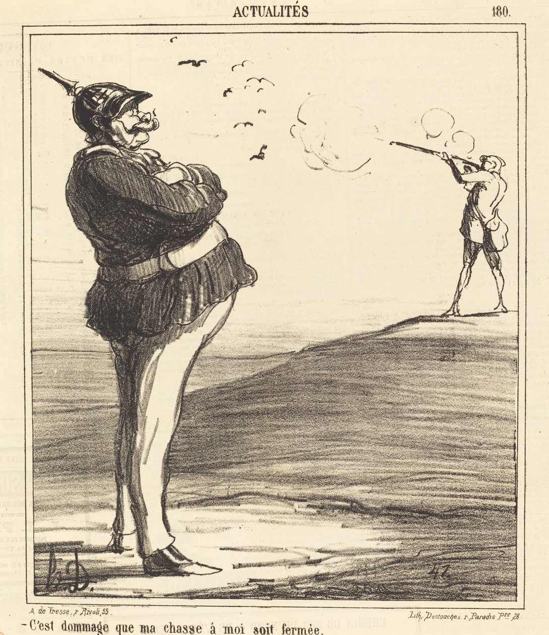 Benim için avımın kapalı olması çok yazık by Honoré Daumier