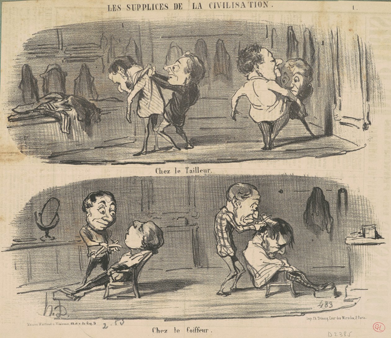 Kuafördeki terzide by Honoré Daumier