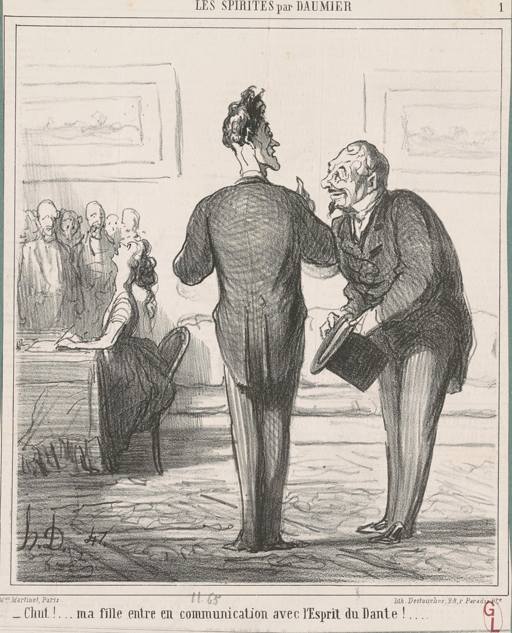 Sus...! Kızım iletişim halinde... by Honoré Daumier