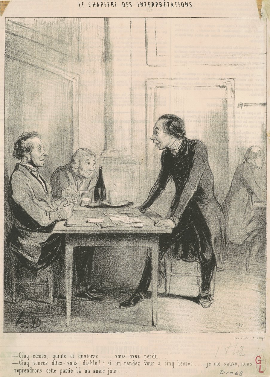 Beş kalp, düz ve on dört... by Honoré Daumier