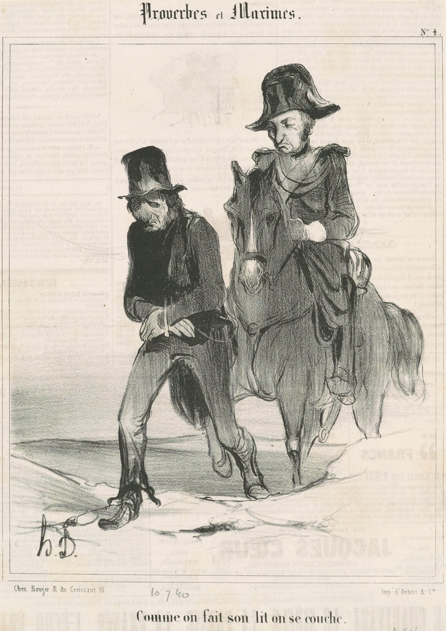 Yatağımızı yaparken uzanıyoruz by Honoré Daumier