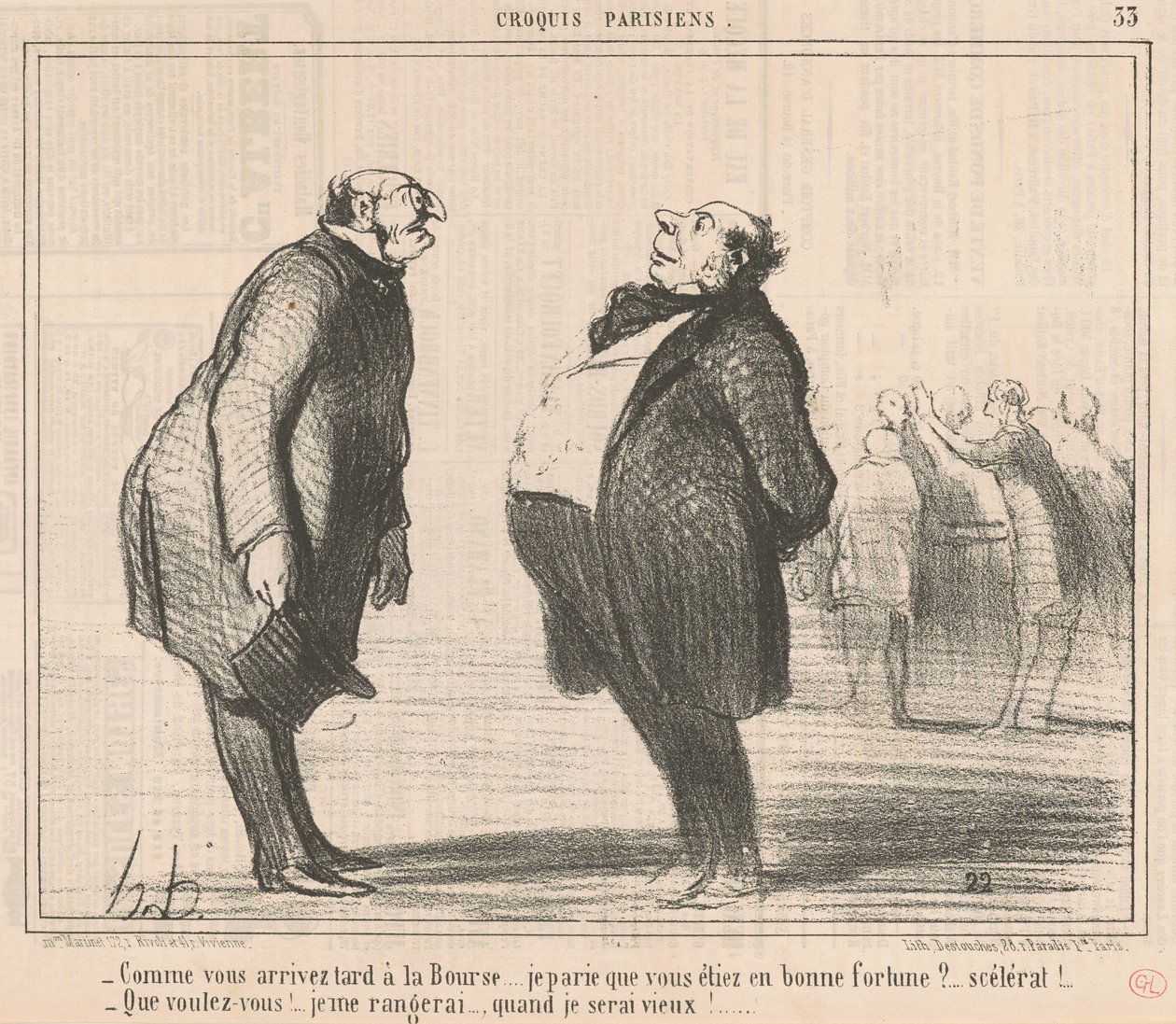Borsaya geç gelirken... by Honoré Daumier