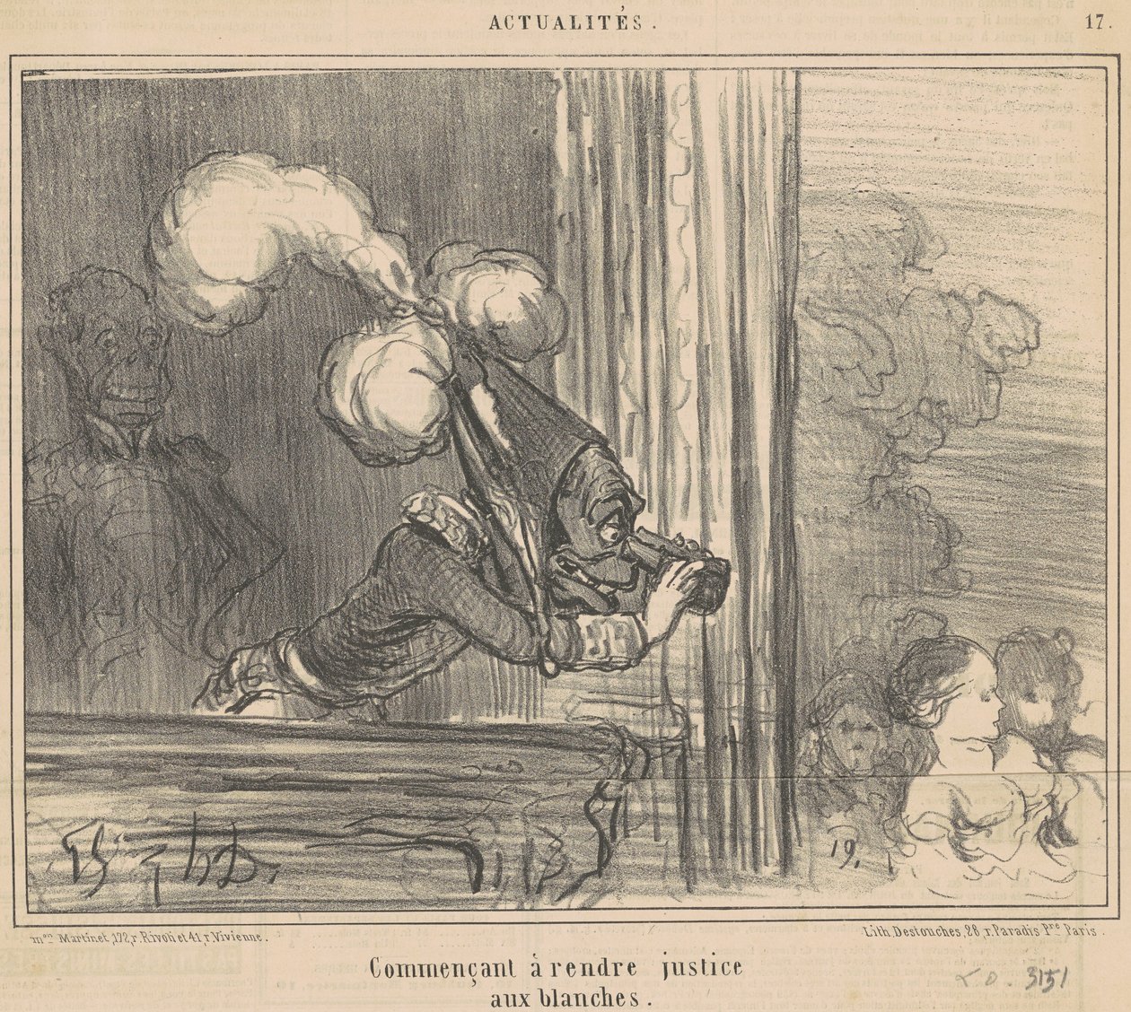 Beyaz kadınlara adalet yapmaya başlıyor by Honoré Daumier
