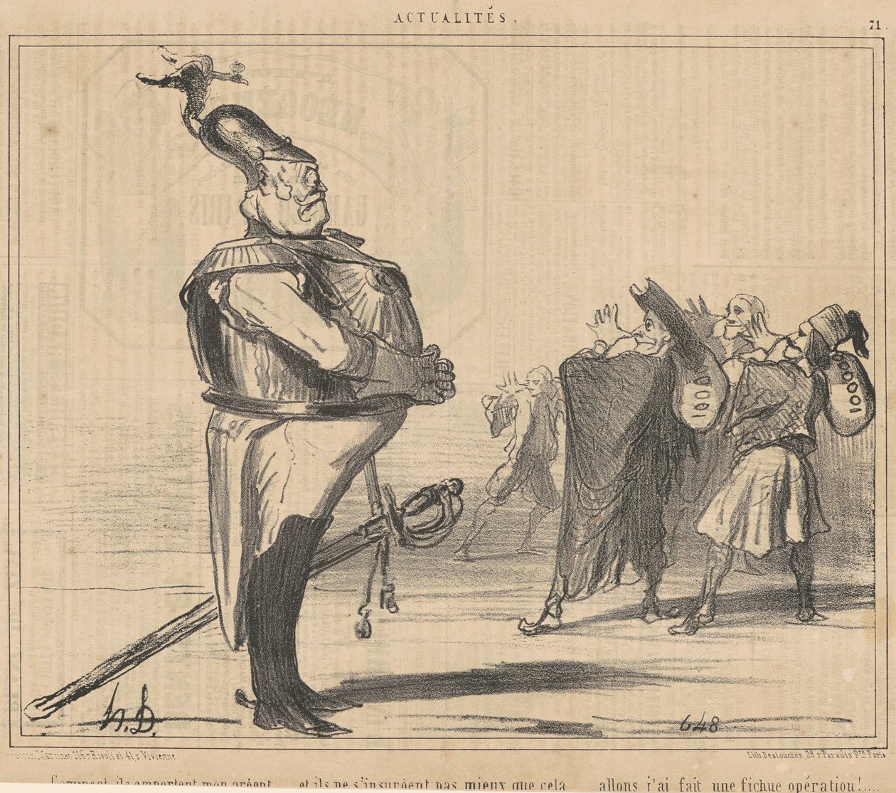 Nasıl paramı alıyorlar... by Honoré Daumier