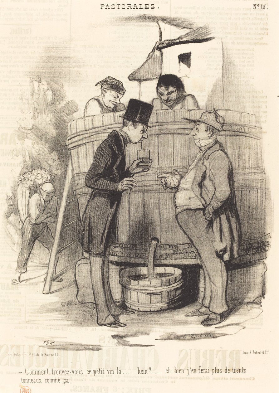 Bu küçük şarabı nasıl buldunuz... by Honoré Daumier