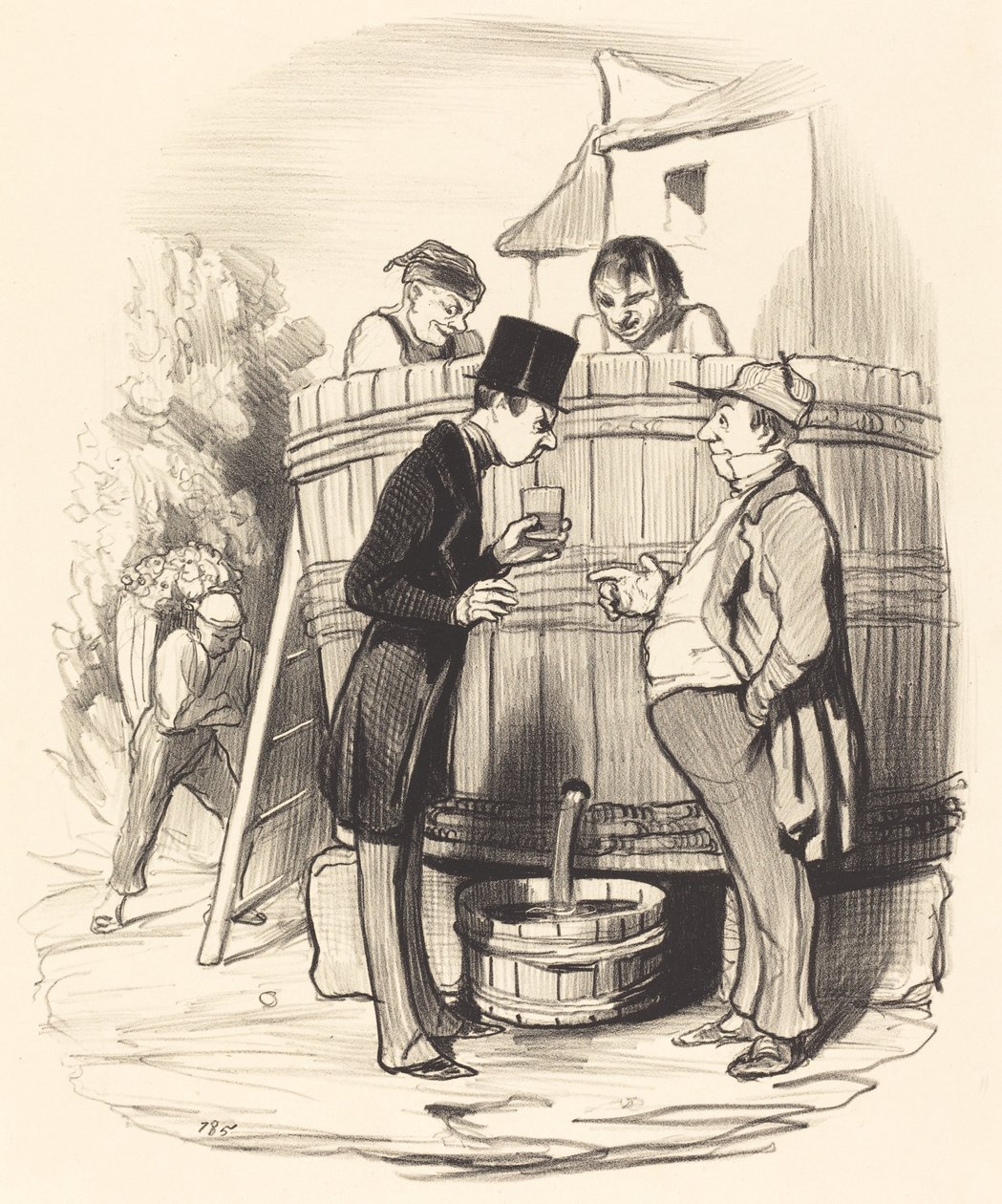 Bu küçük şarabı nasıl buldunuz... by Honoré Daumier