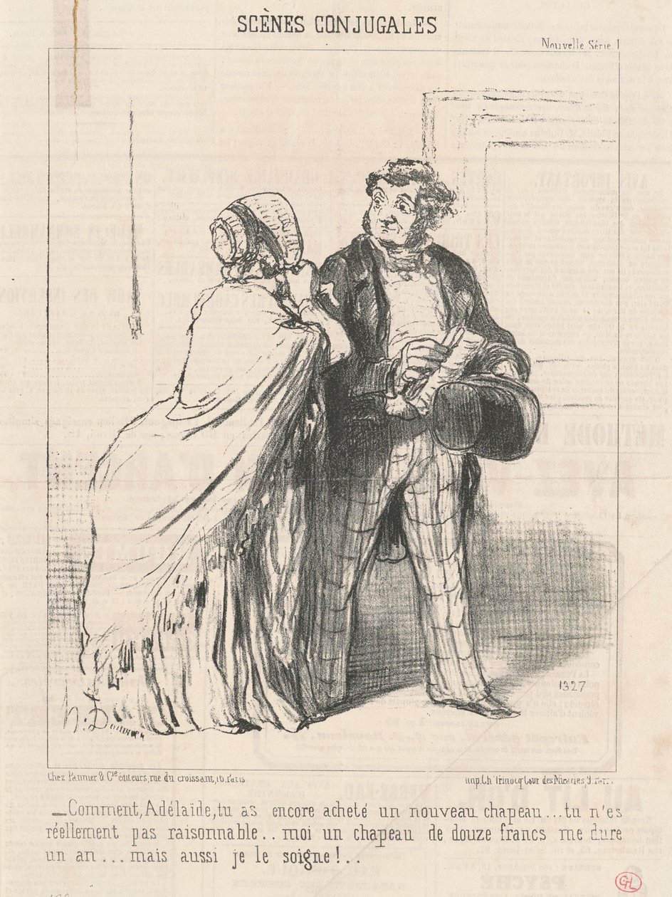 Nasıl ... yine bir şapka aldın ... by Honoré Daumier