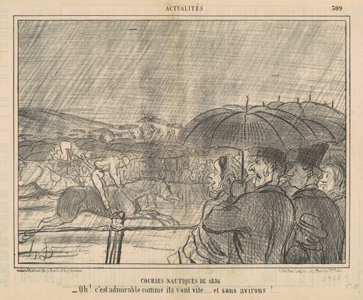 1856 Tekne Yarışları by Honoré Daumier