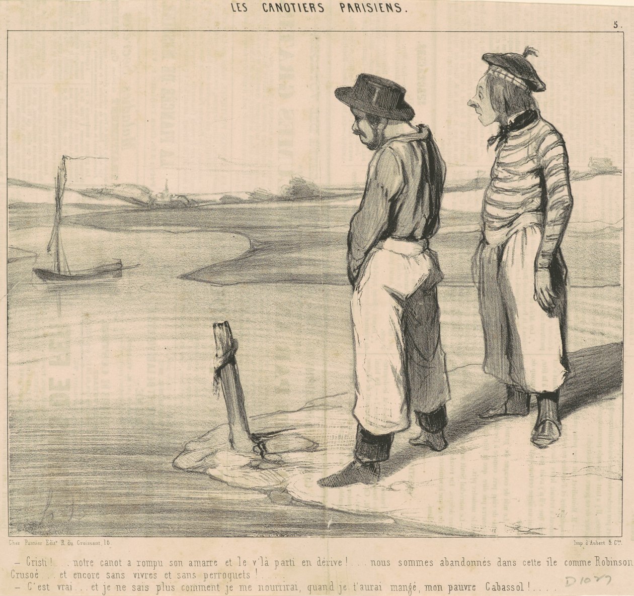 Cristi! ... Kanomuz palamarını kırdı... by Honoré Daumier