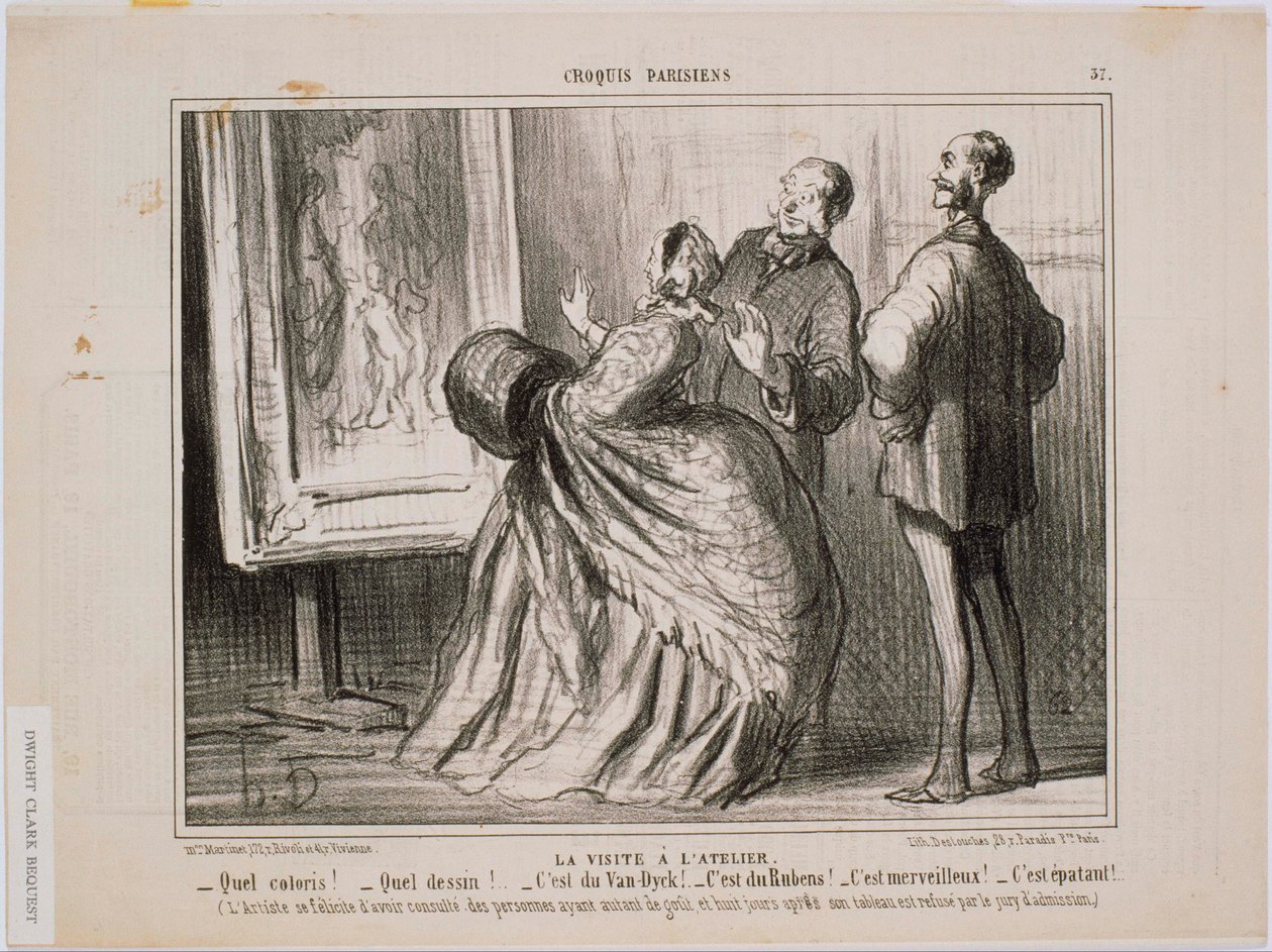 Parisli eskizler - Atölye ziyareti - Ne eskiz! Ne çizim! bu Van Dyck by Honoré Daumier
