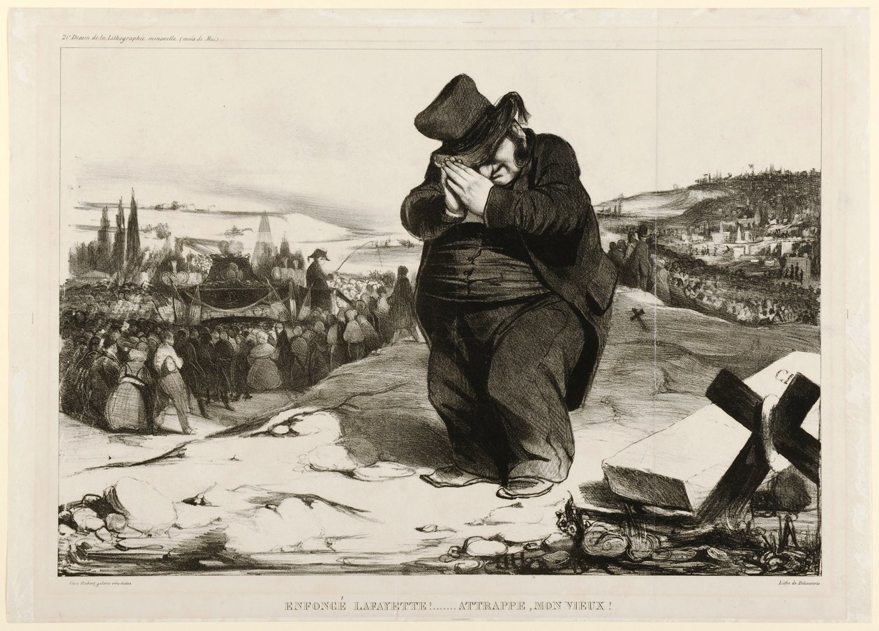 Ezilmiş Lafayette!... Kapana kısılmış, Yaşlı Dost! 1834 (litografi) by Honoré Daumier