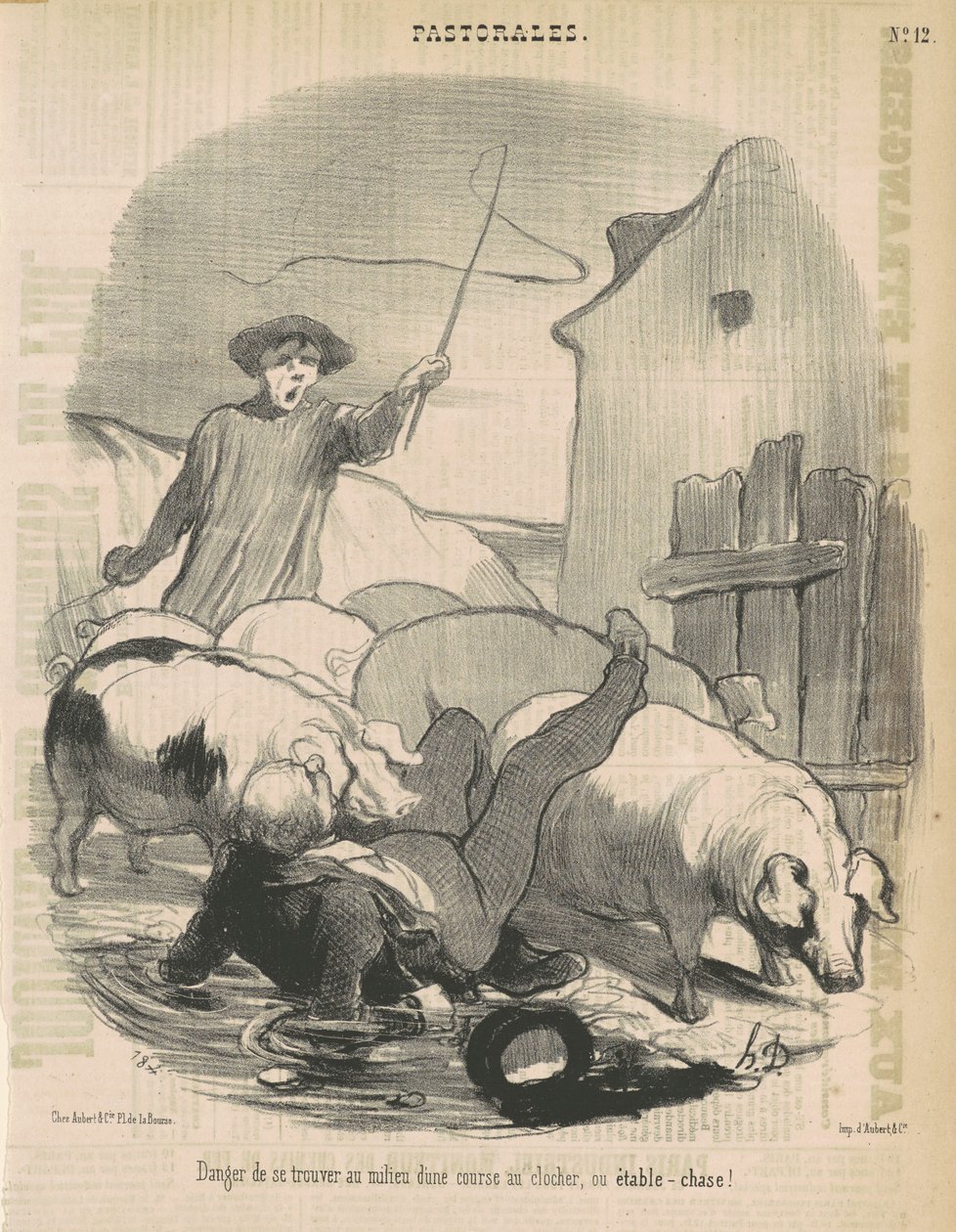 Bir kule koşusunun ortasında olma tehlikesi by Honoré Daumier