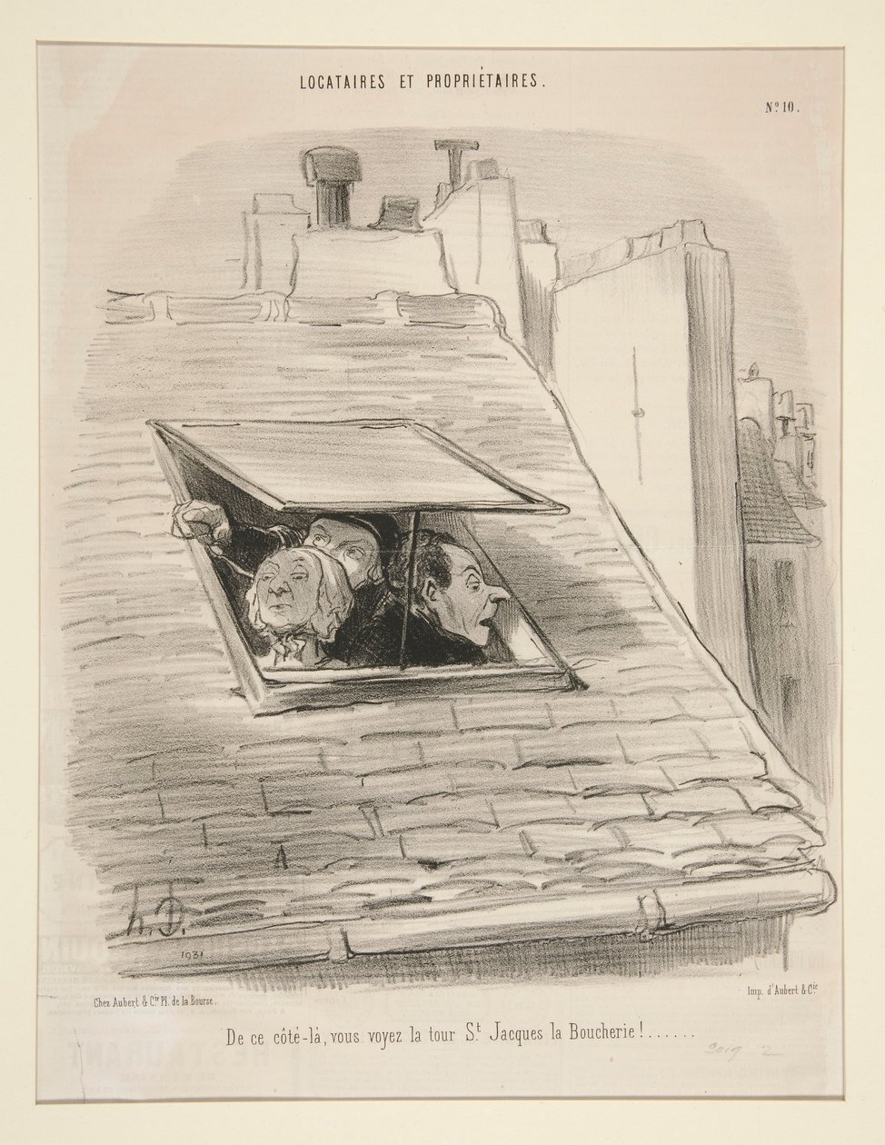Bu taraftan St. Jacques la Boucherie kulesini görebilirsiniz! by Honoré Daumier
