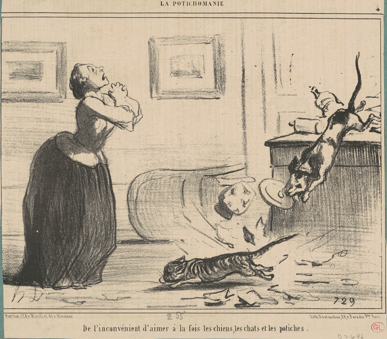 Aynı anda sevmenin dezavantajından... by Honoré Daumier