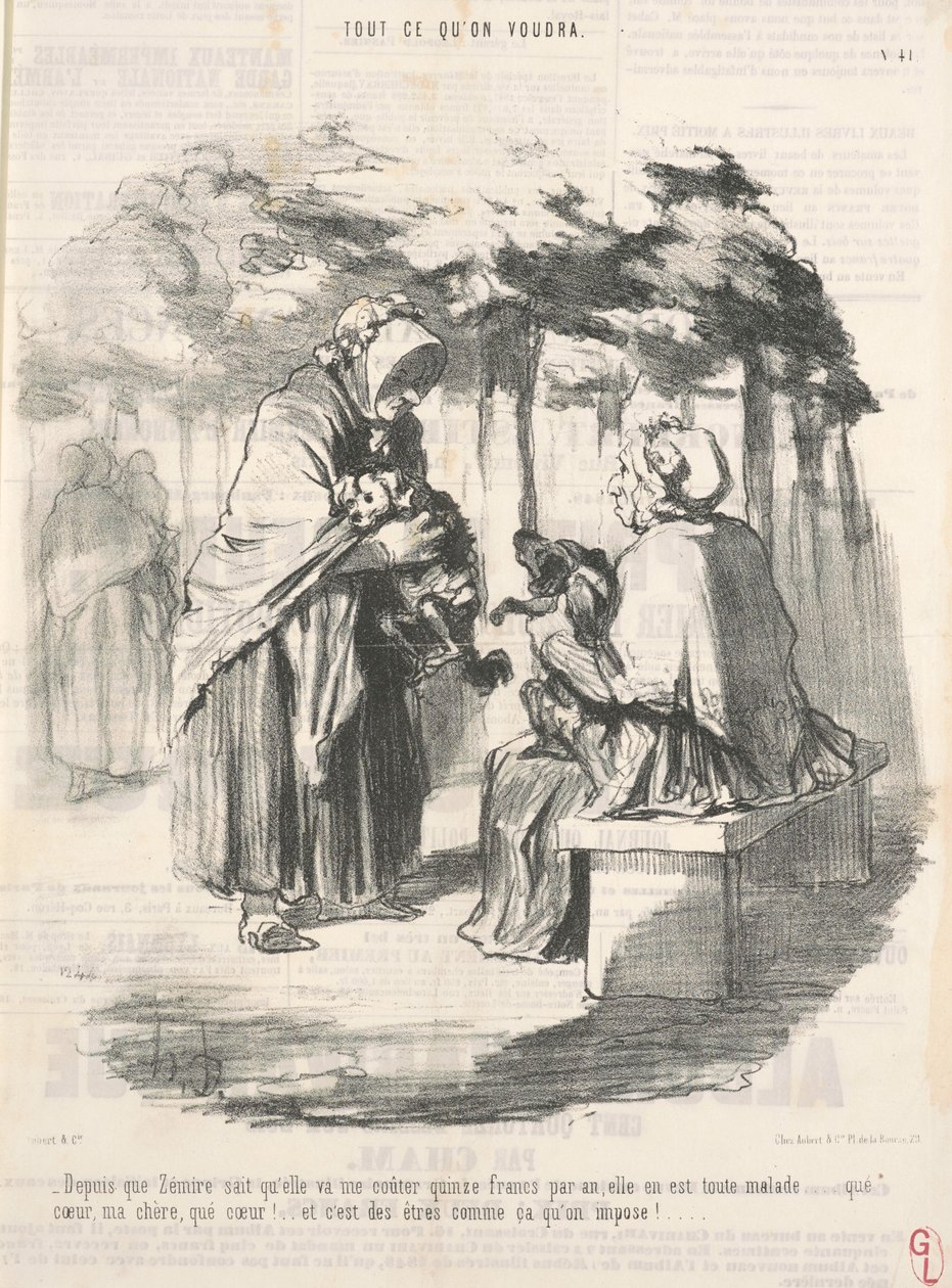 Zémire bana on beş franka mal olacağını öğrendiğinden beri... by Honoré Daumier