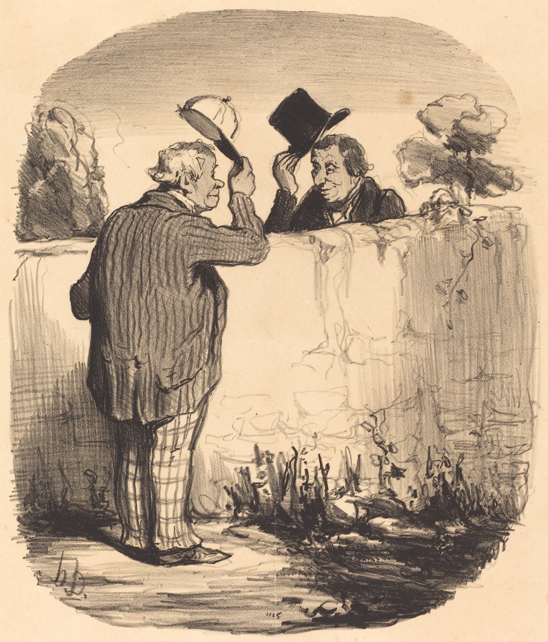 iki iyi komşu by Honoré Daumier