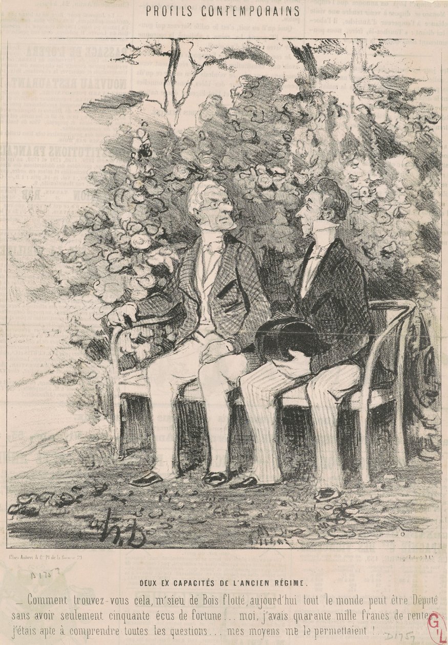 Eski rejimin iki eski kapasitesi by Honoré Daumier